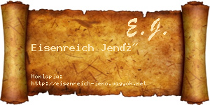 Eisenreich Jenő névjegykártya